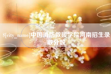 安溪中国消防救援学院河南招生录取分数