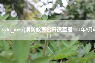 安溪消防教育公开课直播2024年9月6日