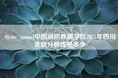 安溪中国消防救援学院2021年四川录取分数线是多少