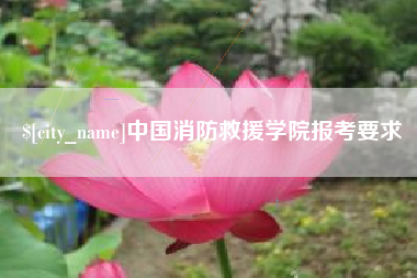 安溪中国消防救援学院报考要求