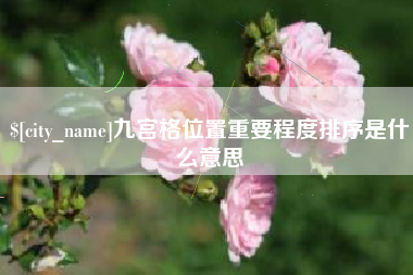 安溪九宫格位置重要程度排序是什么意思