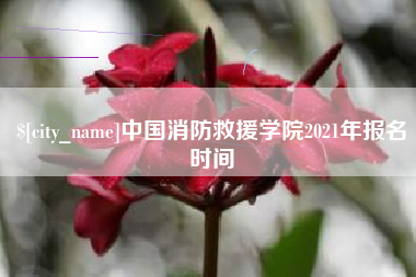 安溪中国消防救援学院2021年报名时间