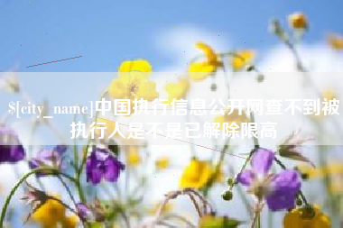 安溪中国执行信息公开网查不到被执行人是不是已解除限高