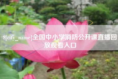 安溪全国中小学消防公开课直播回放观看入口
