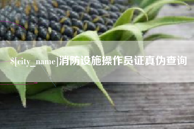 安溪消防设施操作员证真伪查询