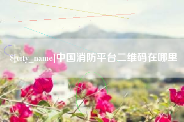 安溪中国消防平台二维码在哪里