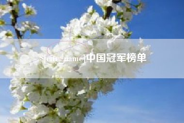 安溪中国冠军榜单