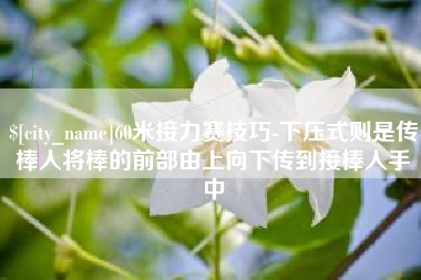 安溪60米接力赛技巧-下压式则是传棒人将棒的前部由上向下传到接棒人手中