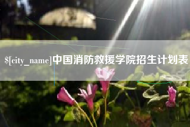 安溪中国消防救援学院招生计划表