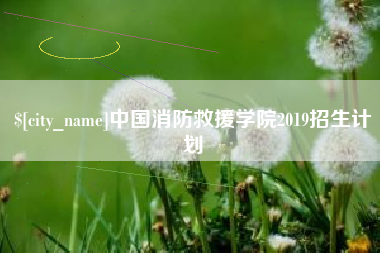 安溪中国消防救援学院2019招生计划